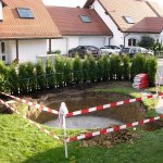 die Bodenplatte ist betoniert