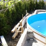 Schalung für den Bereich hinter dem Pool