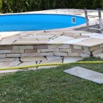 die Betonsteine sind zum Teil verblendet